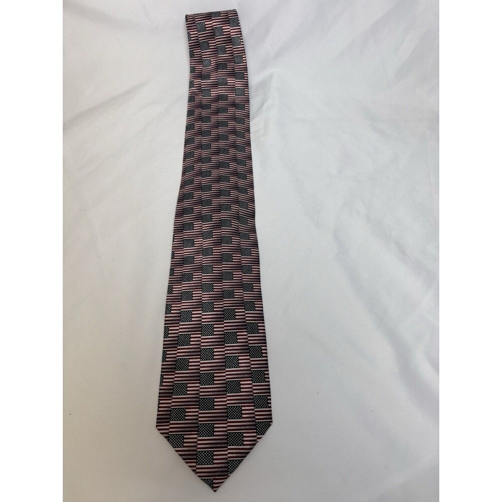 Keith Daniels American Flag Print Polyester Tie Necktie